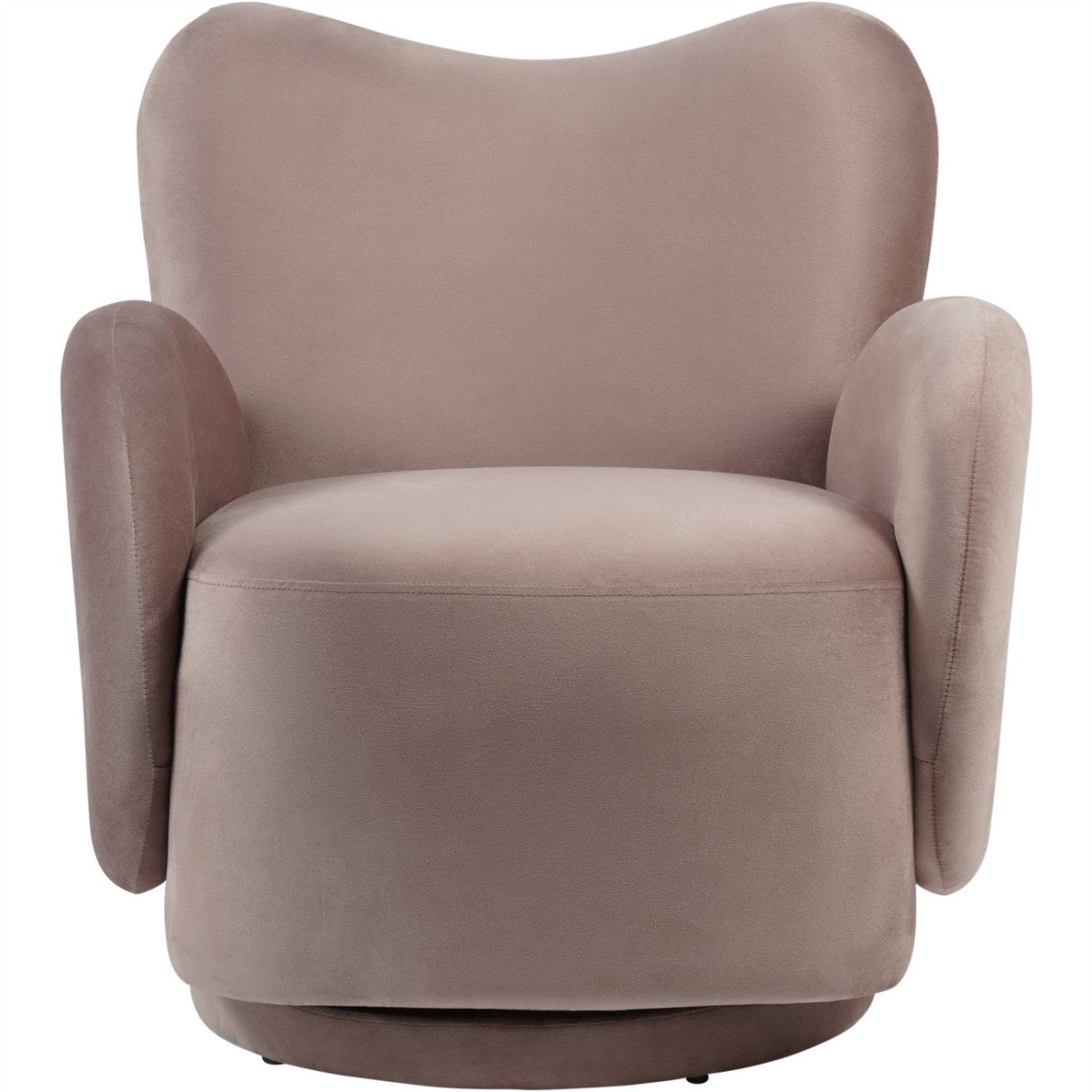 Bingham Upholstered Swivel Chair Soft Velvet Dusky Pink - OPULENT co