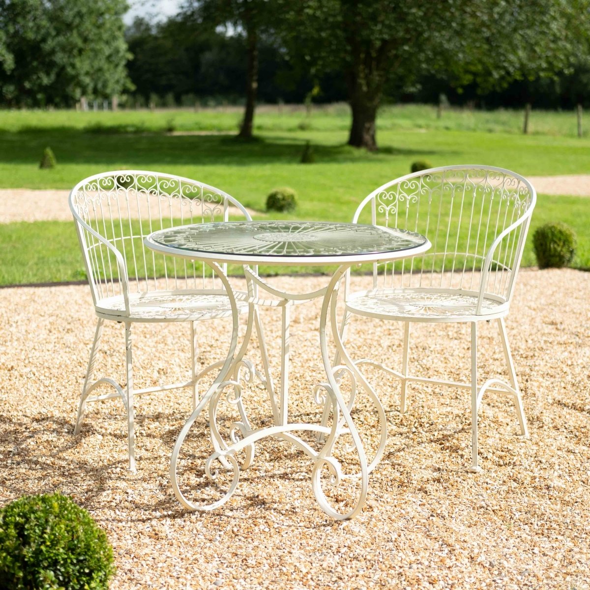 Blaisdon Bistro Set, Table & 2 chairs | Cream - OPULENT co