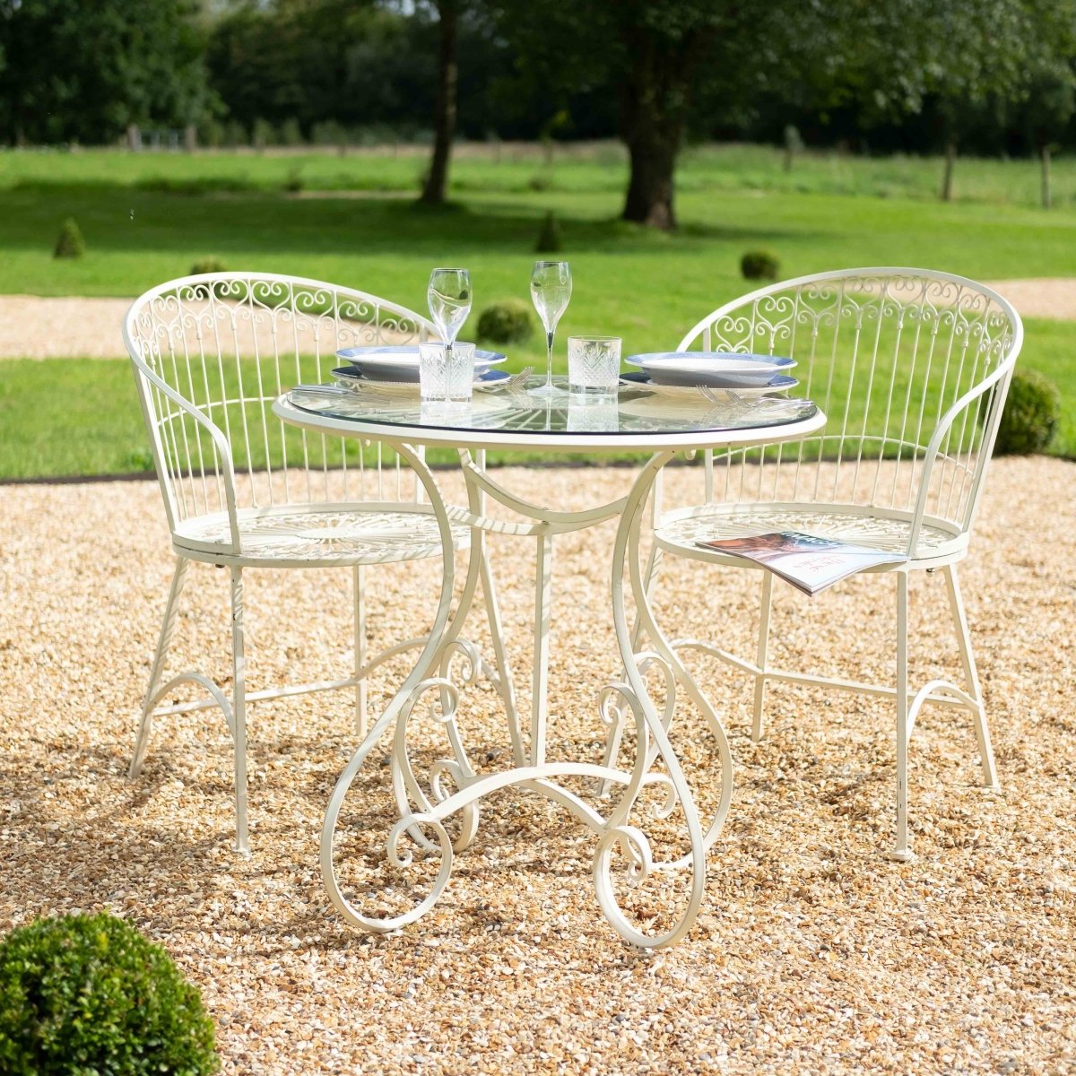 Blaisdon Bistro Set, Table & 2 chairs | Cream - OPULENT co