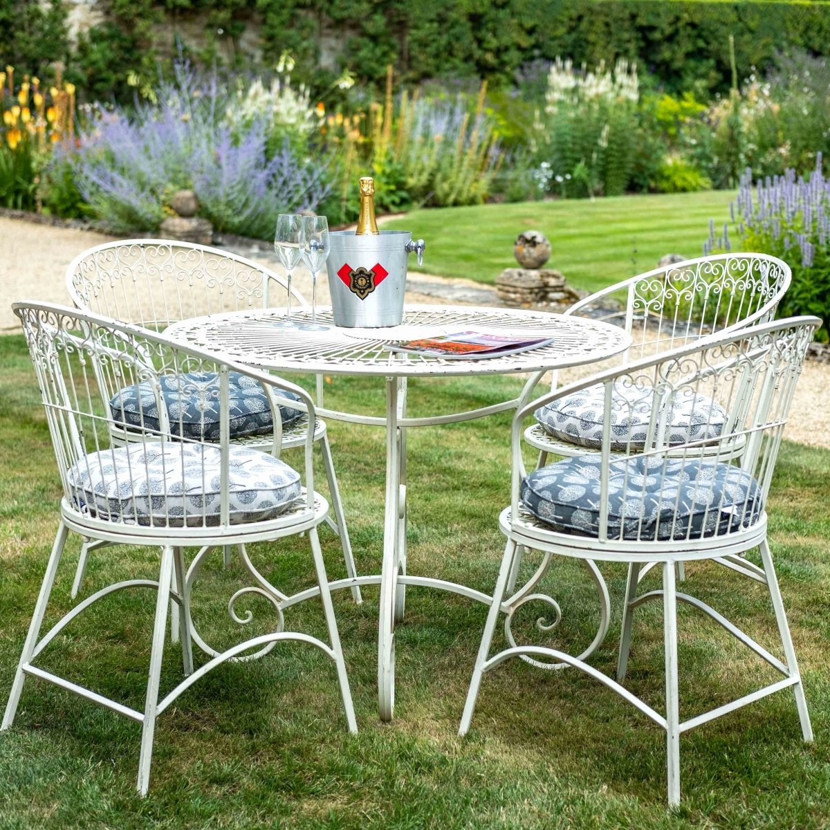 Blaisdon Bistro Set with Glass Top | Table & 4 Chairs - OPULENT co