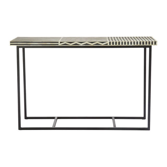 Bohemira Mango Wood With Bone Inlay Console Table - OPULENT Co