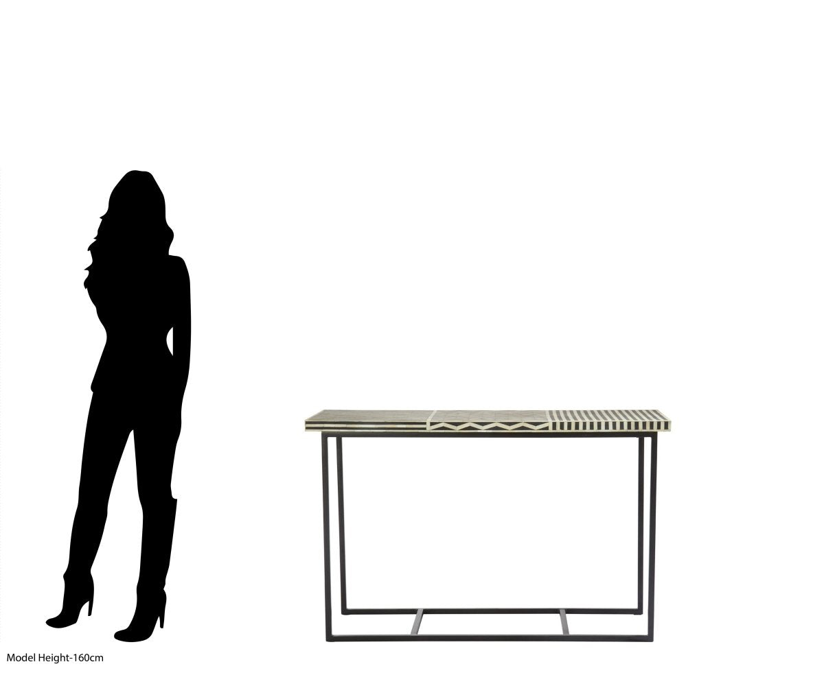 Bohemira Mango Wood With Bone Inlay Console Table - OPULENT Co