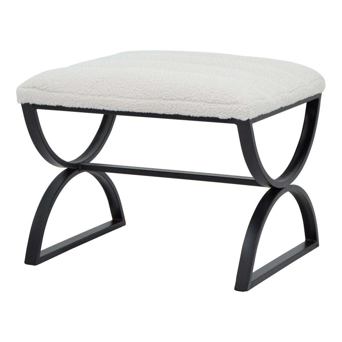 Boucle Ribbed Footstool - OPULENT co