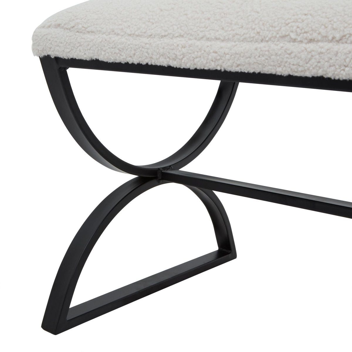 Boucle Ribbed Footstool - OPULENT co