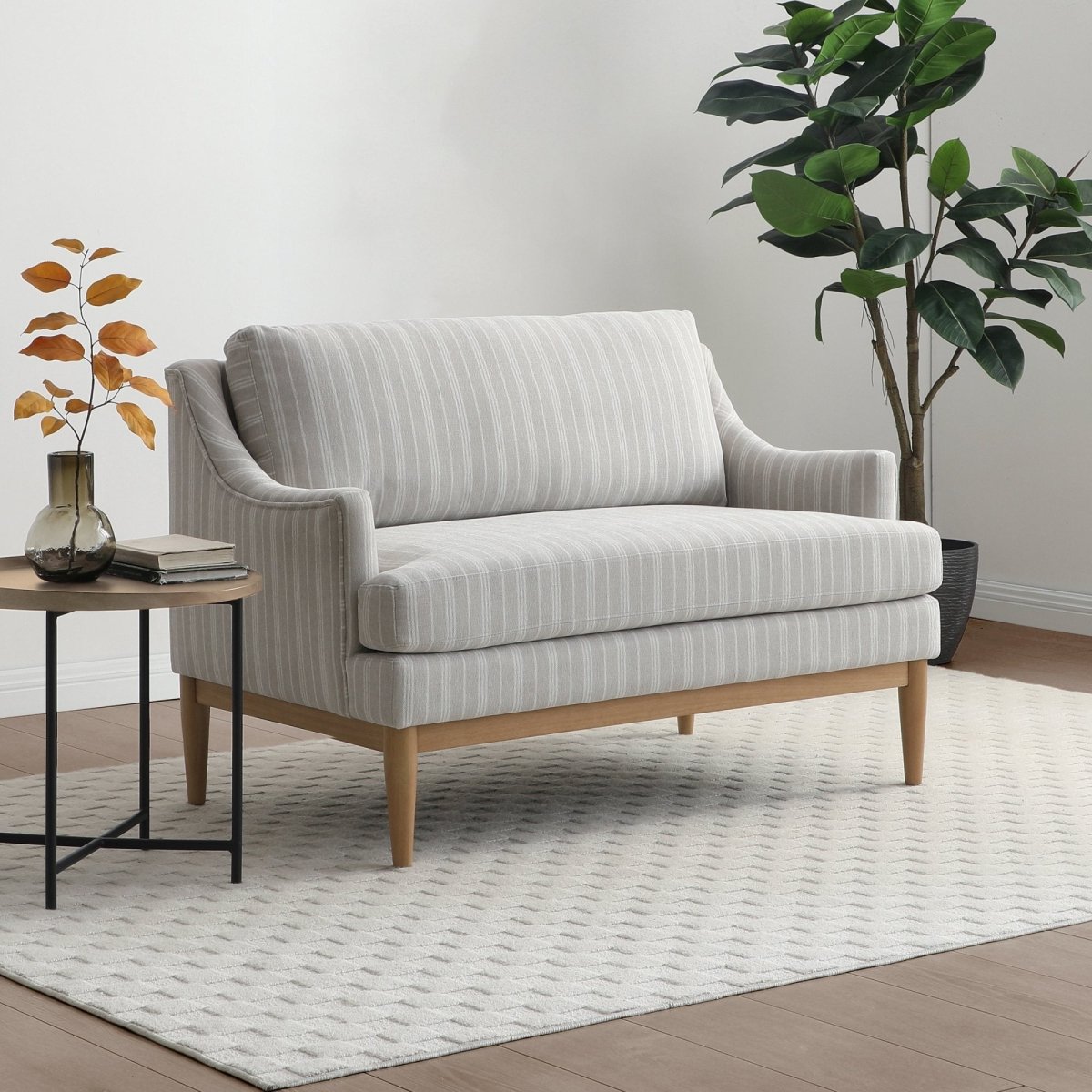 Briar 2 seater 'Loveseat' - Natural Stripe Chenille - OPULENT co
