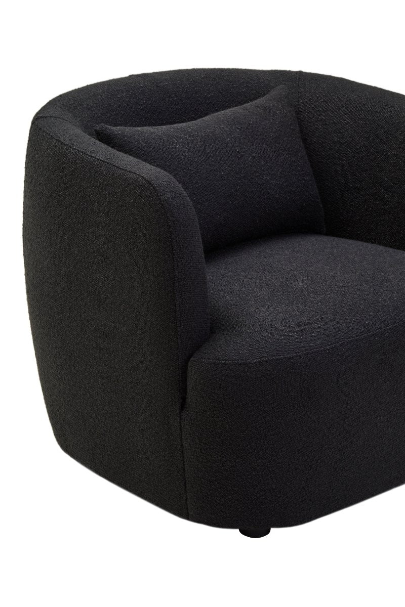 Brugara Textured Black Curved Chair - OPULENT Co