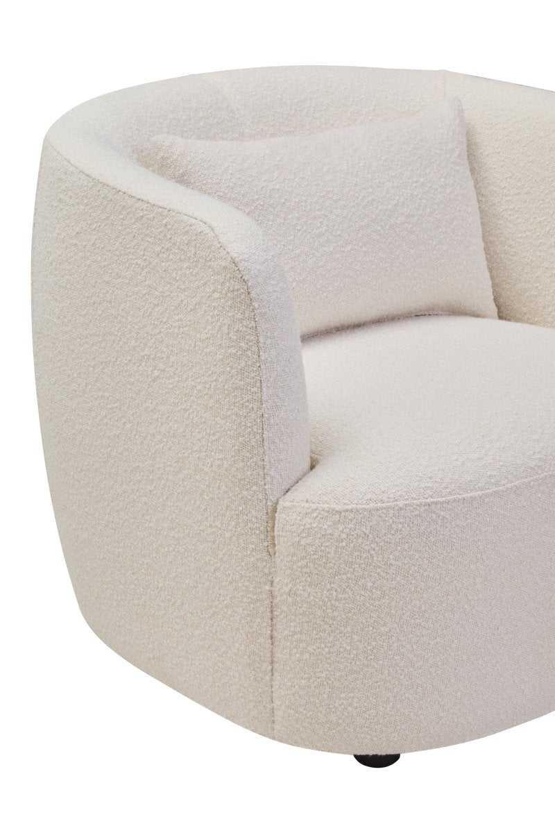 Brugara Textured Cream Curved Chair - OPULENT Co