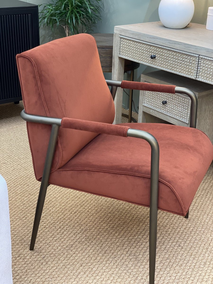 Campden Club Chair - Rust Orange - OPULENT co