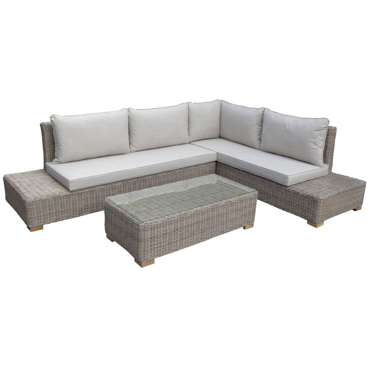 Capri Collection Outdoor Large Corner And Coffee Table Set - OPULENT co
