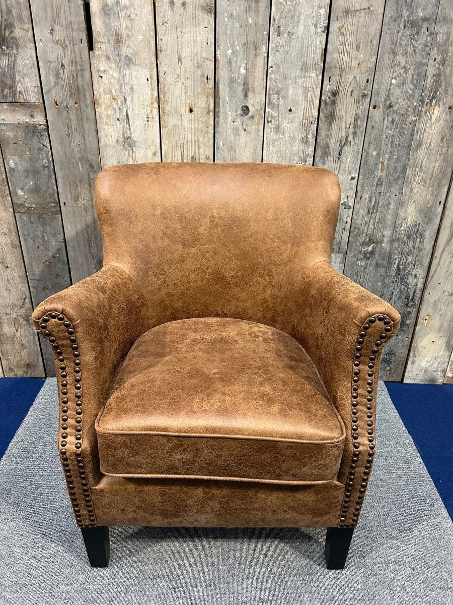 Cromarty Armchair in Vegan Vintage Leather - OPULENT Co