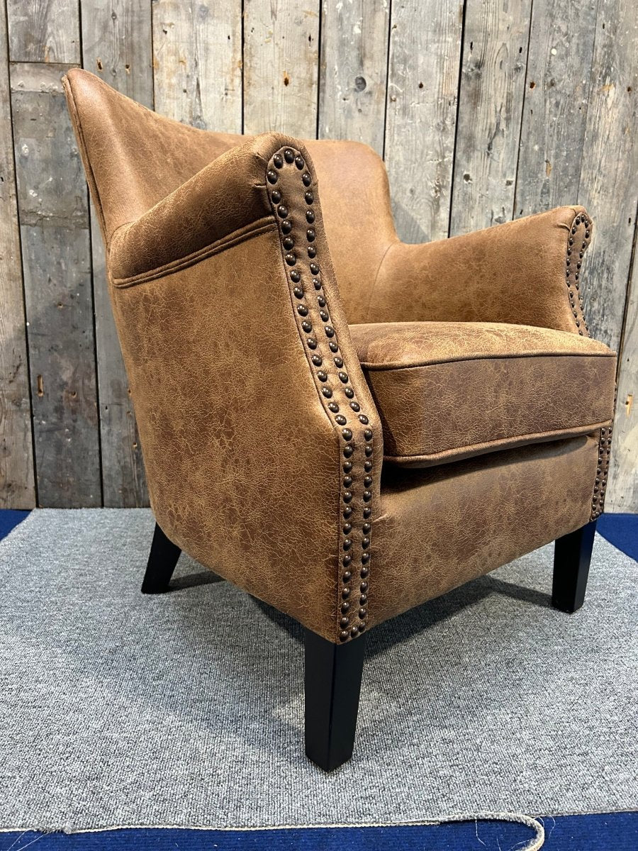 Cromarty Armchair in Vegan Vintage Leather - OPULENT Co