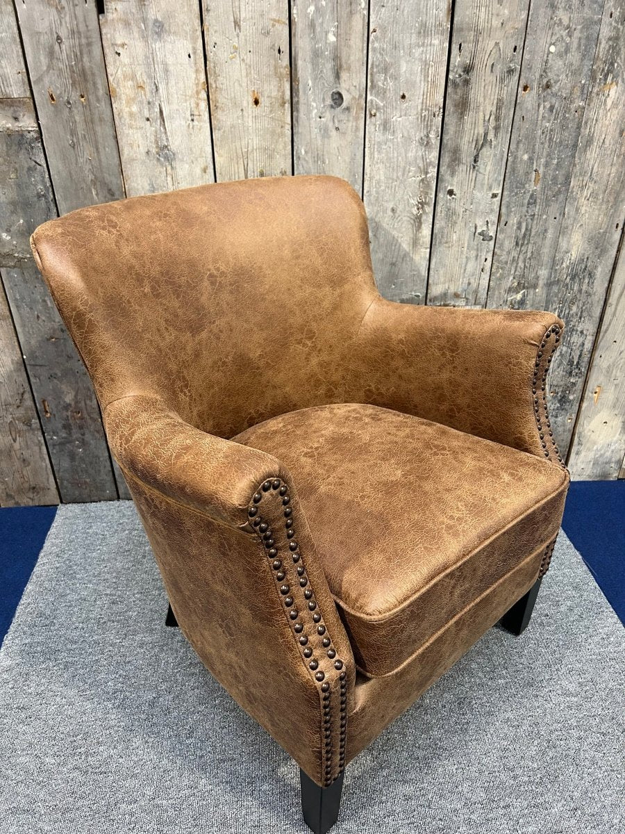 Cromarty Armchair in Vegan Vintage Leather - OPULENT Co