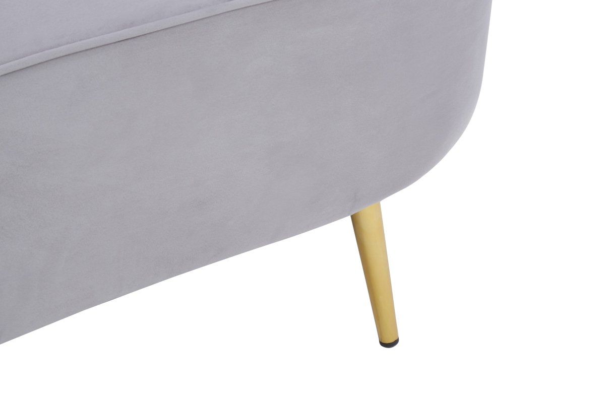Felicity Grey Left Arm Velvet Chaise - OPULENT co
