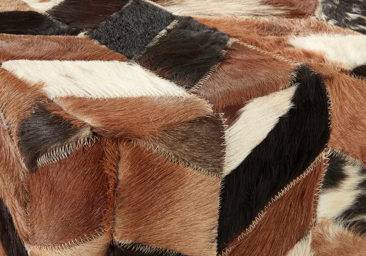 Fern Natural Patchwork Pouffe - OPULENT co
