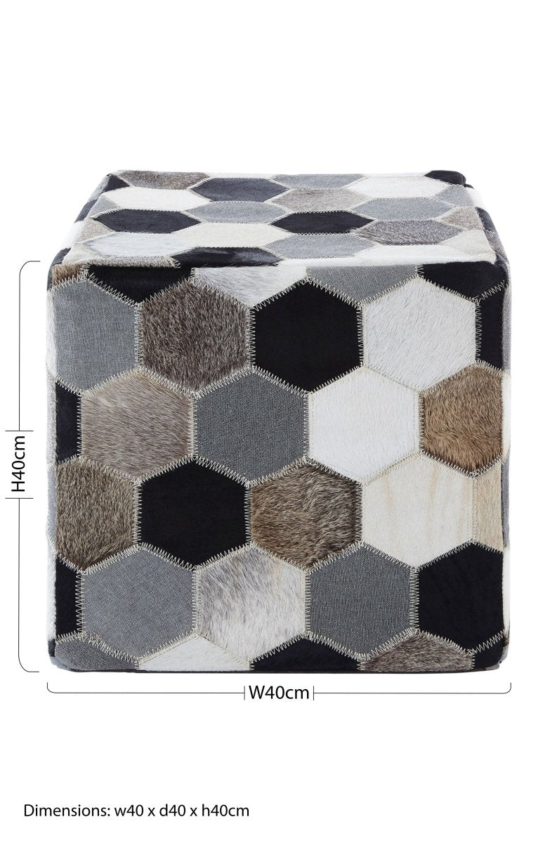 Fern Patchwork Pouffe - OPULENT co