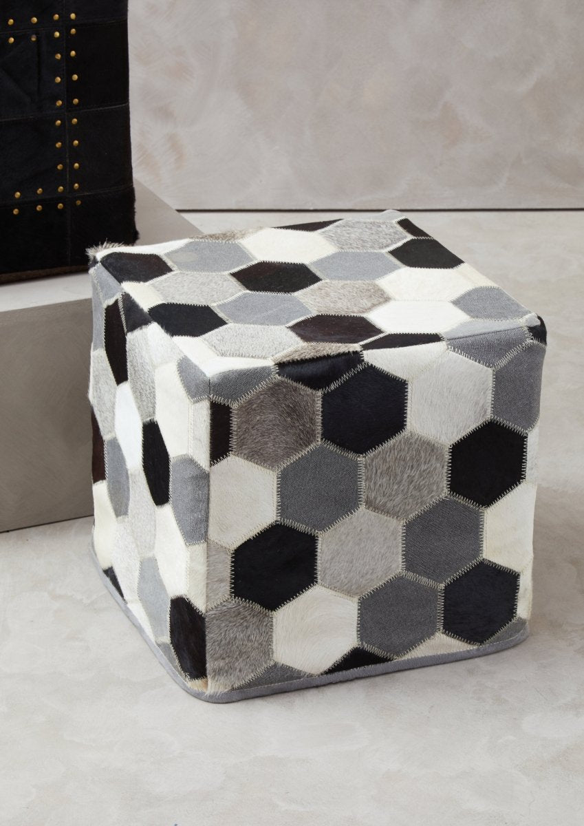 Fern Patchwork Pouffe - OPULENT co