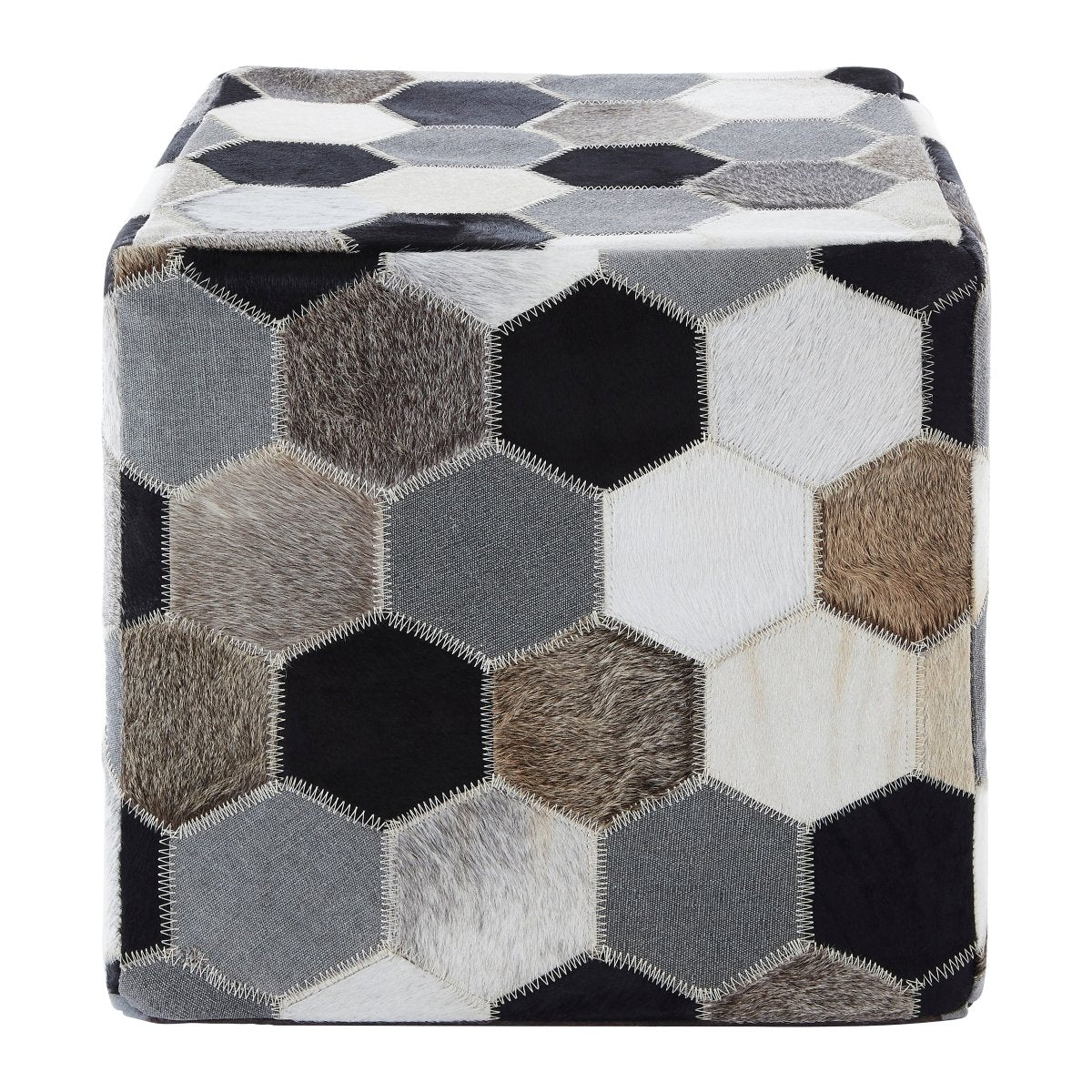 Fern Patchwork Pouffe - OPULENT co