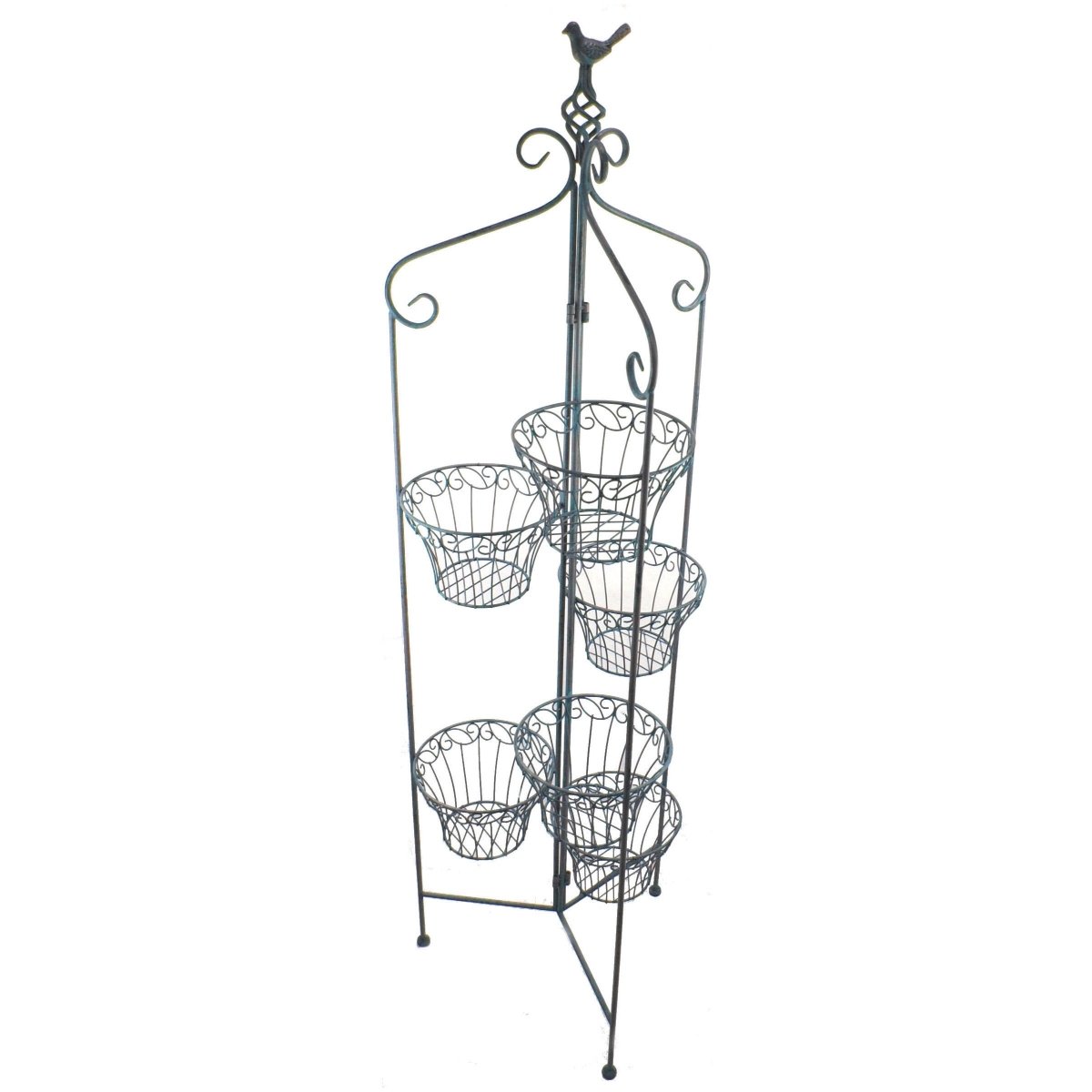 FOLDING Metal 6 POT HOLDER x 2 | Antique Blue - OPULENT co