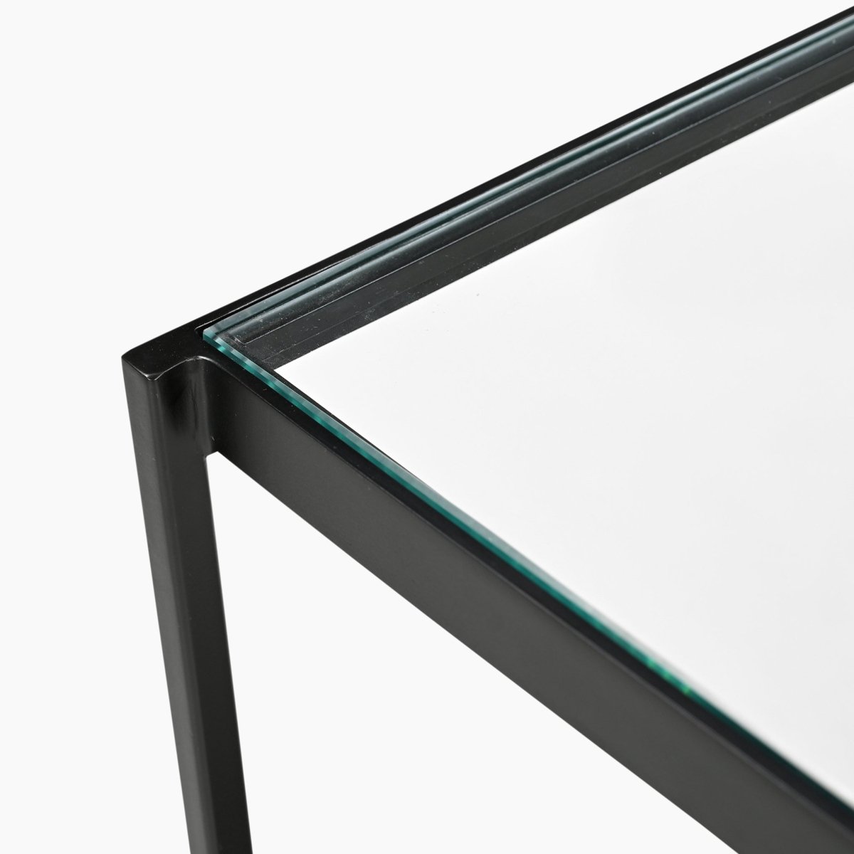 Galaxy Iron End Table With Glass Top - OPULENT Co