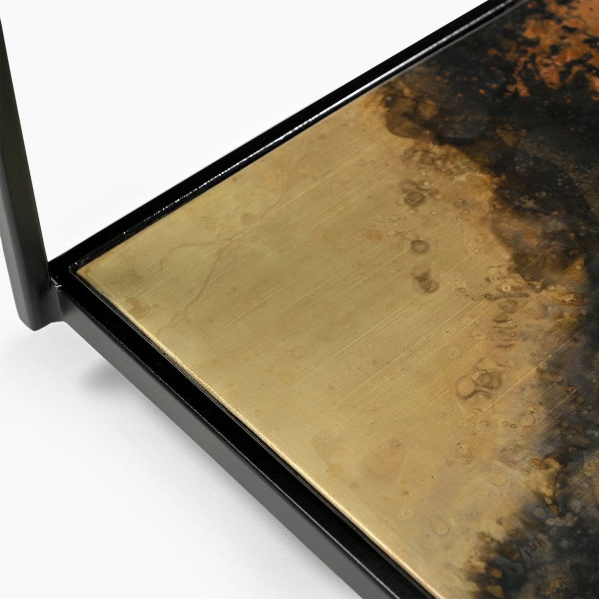 Galaxy Iron End Table With Glass Top - OPULENT Co