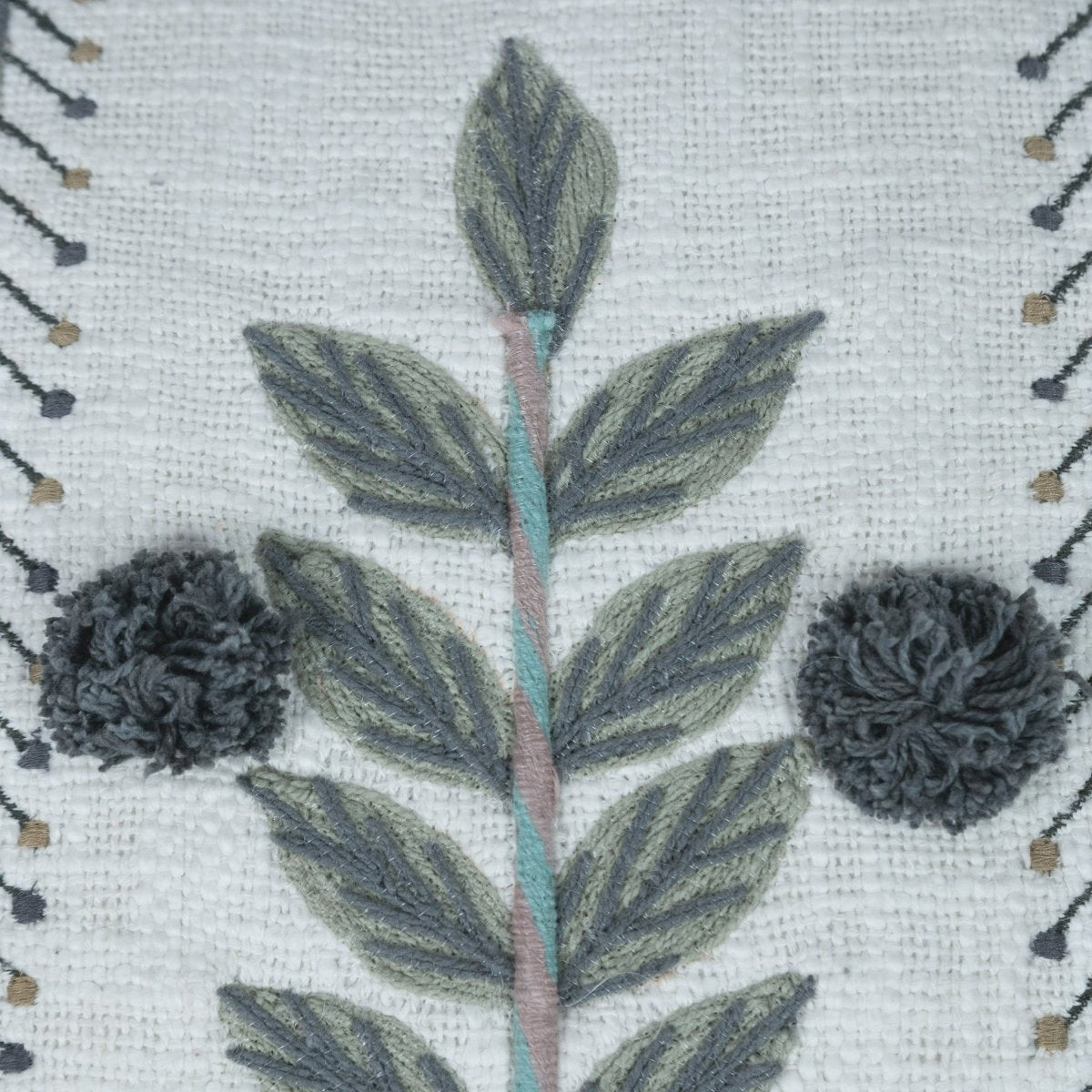 Gianna Fresh Embroidered Cotton Cushion - OPULENT Co