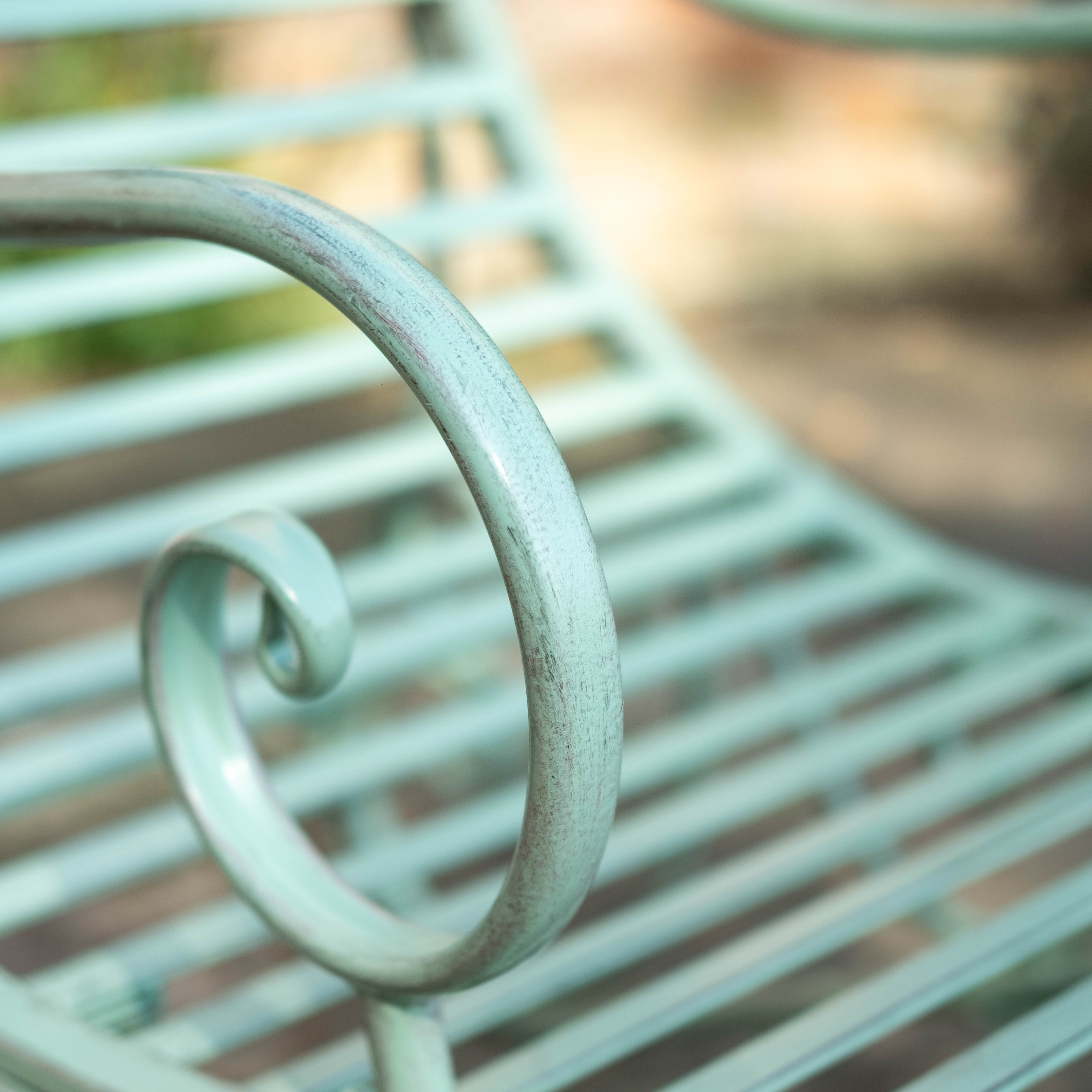 Sage Green Metal Garden Lounger with Cushion | Giverny Range | Opulent Co