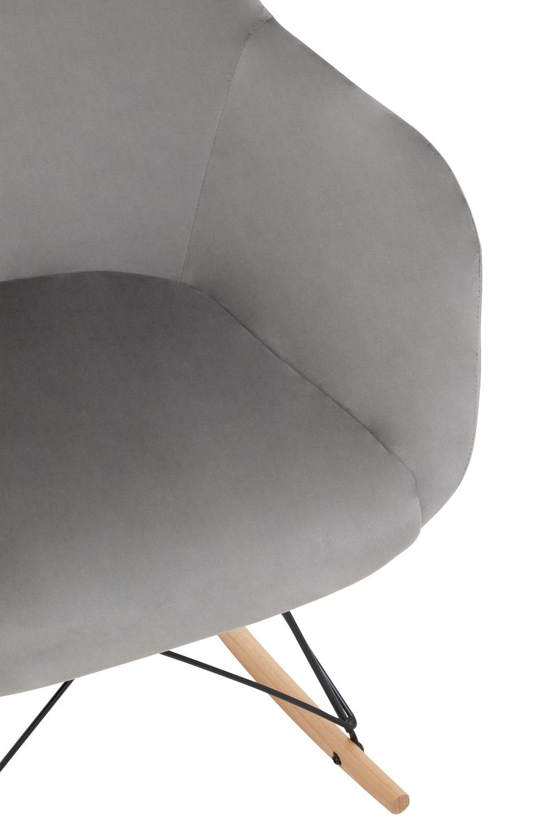 Gothenburg Small Grey Velvet Rocking Chair - OPULENT co