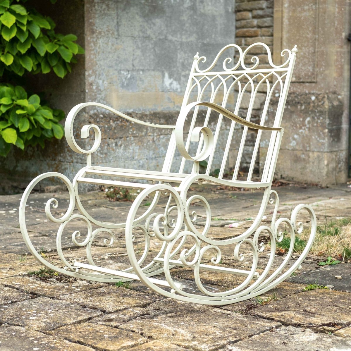 Gothic Rocking Chair | Antique Cream - OPULENT co