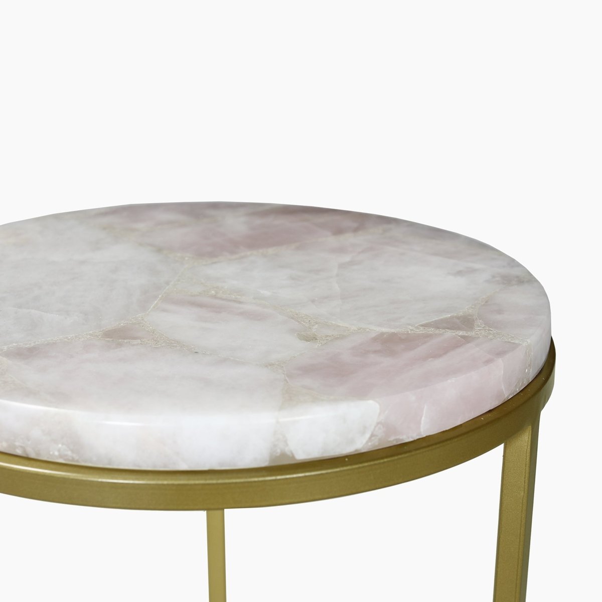 Greta Rose Quartz End Table - OPULENT Co