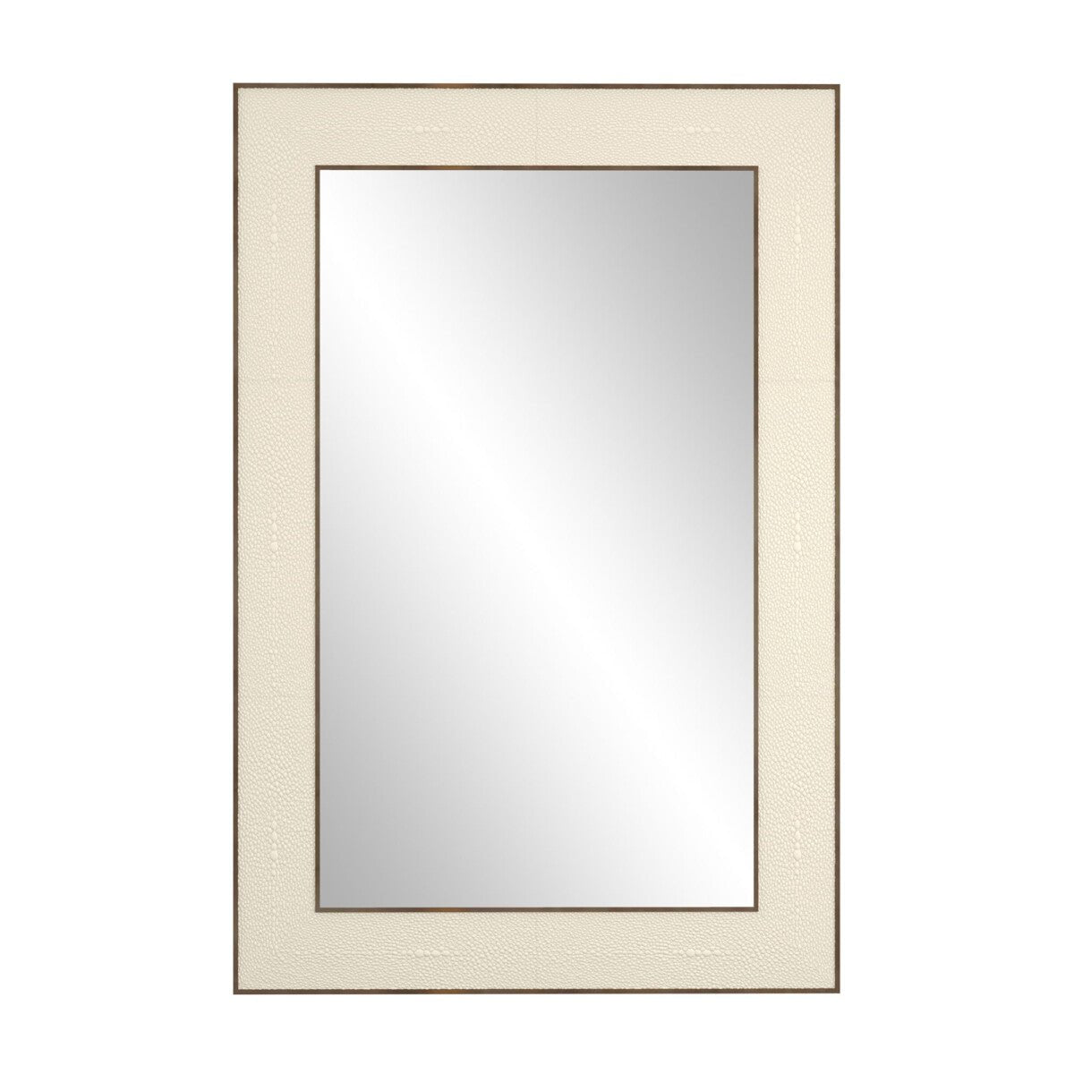 Hampton Mirror | Small Rectangular | Ivory Shagreen - OPULENT co