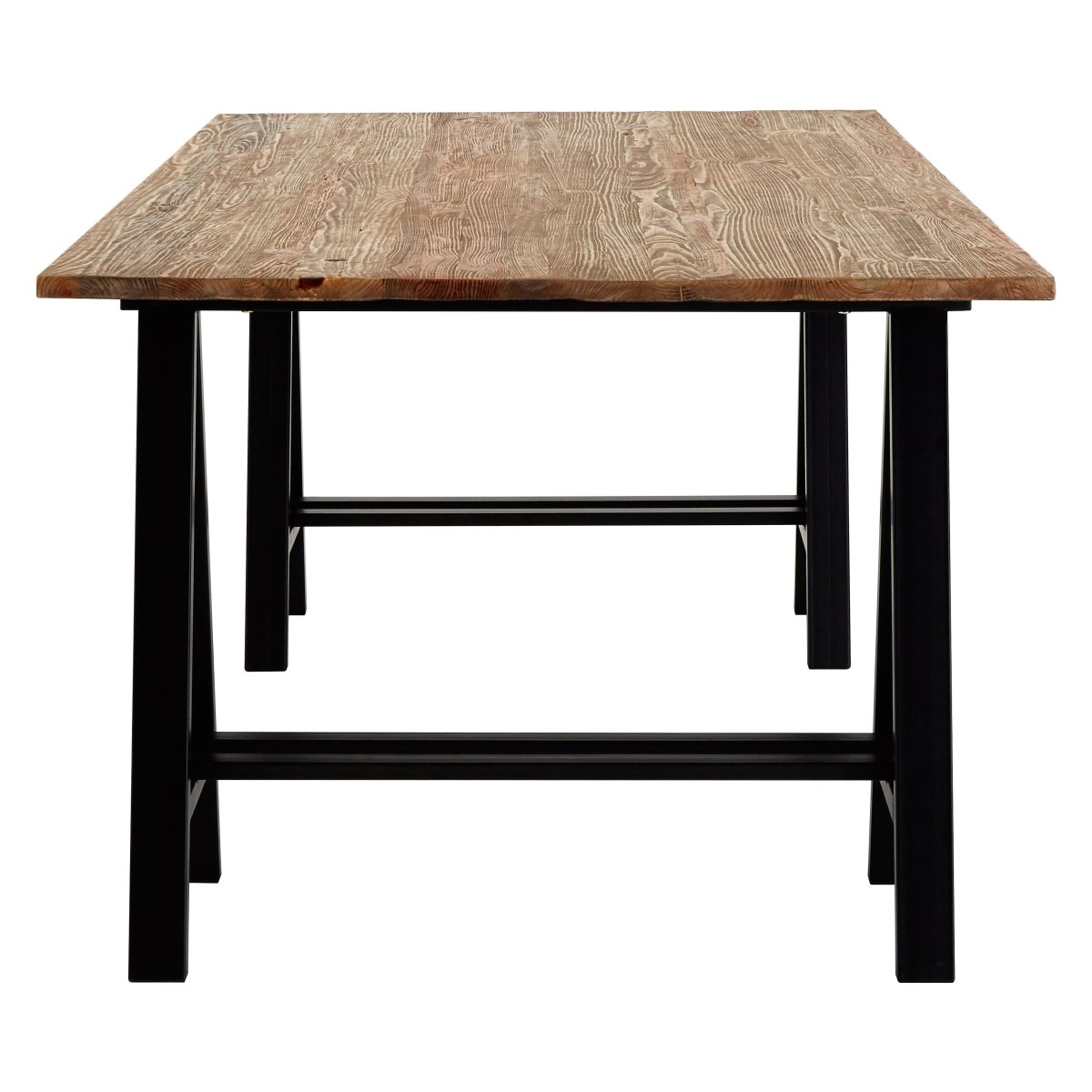 Heath Pine Wood And Iron Dining Table - OPULENT co