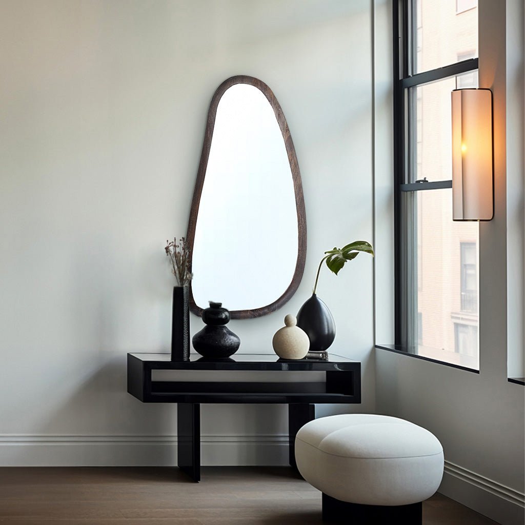 Inayat Asymmetrical Wooden Mirror - OPULENT Co