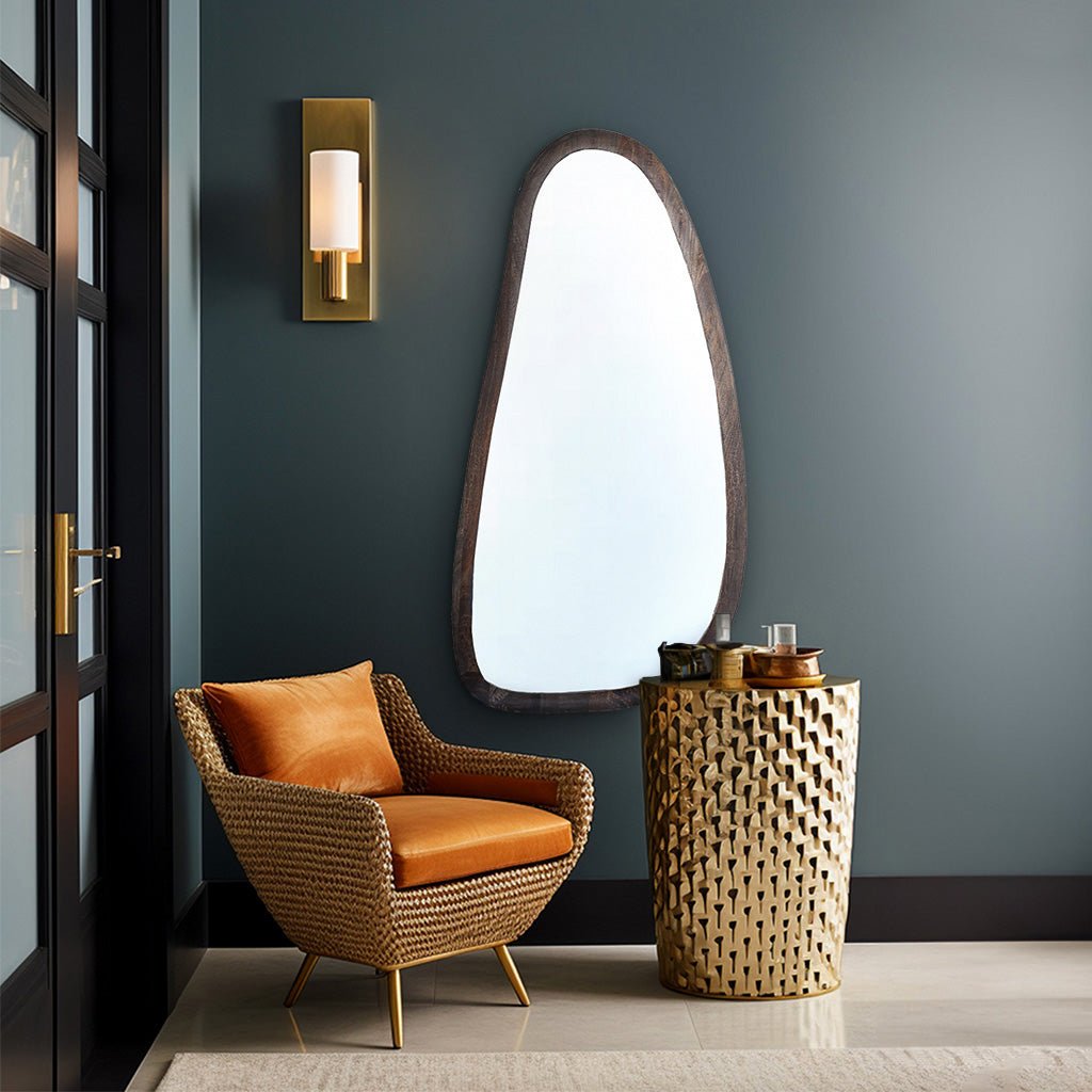 Inayat Asymmetrical Wooden Mirror - OPULENT Co