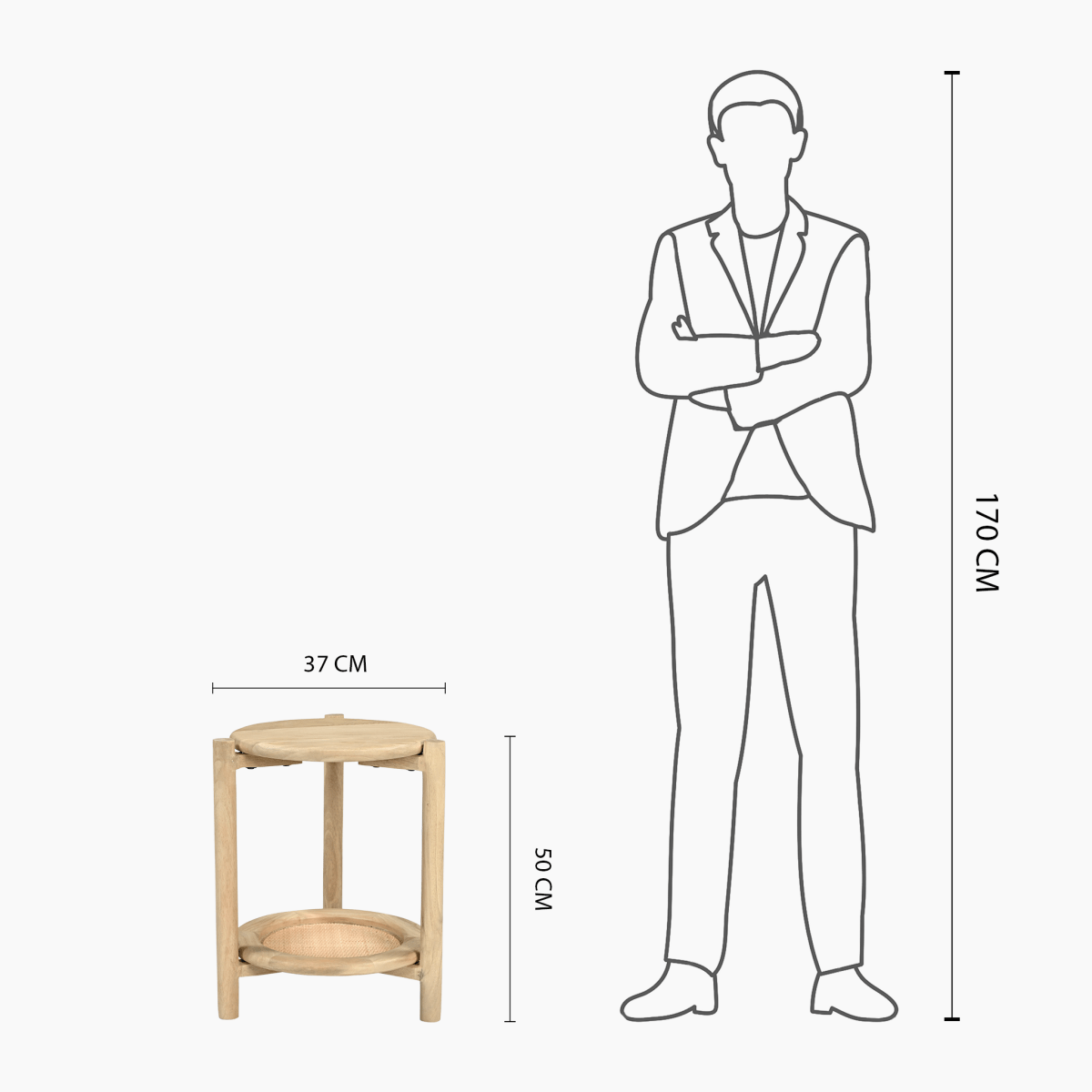 Jonita Rattan End Table - OPULENT Co