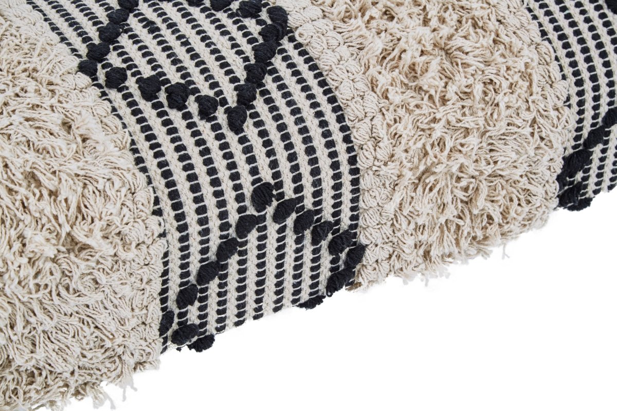 Kefena Black And White Moroccan Bench - OPULENT co