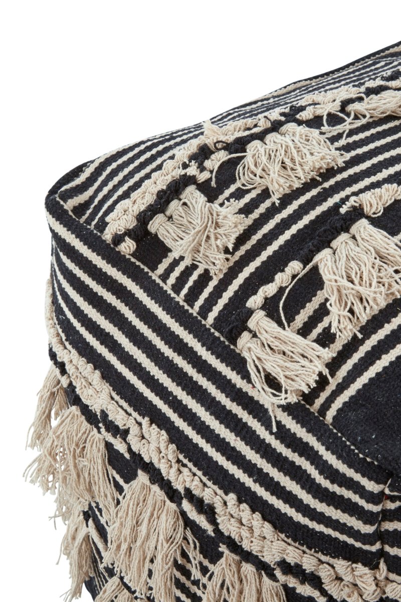 Kefena Black Pouffe - OPULENT co