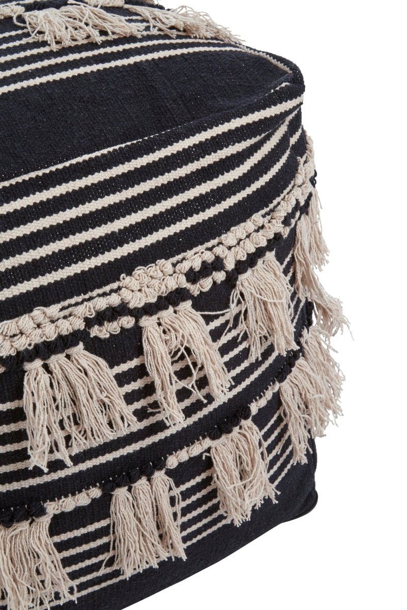 Kefena Black Pouffe - OPULENT co