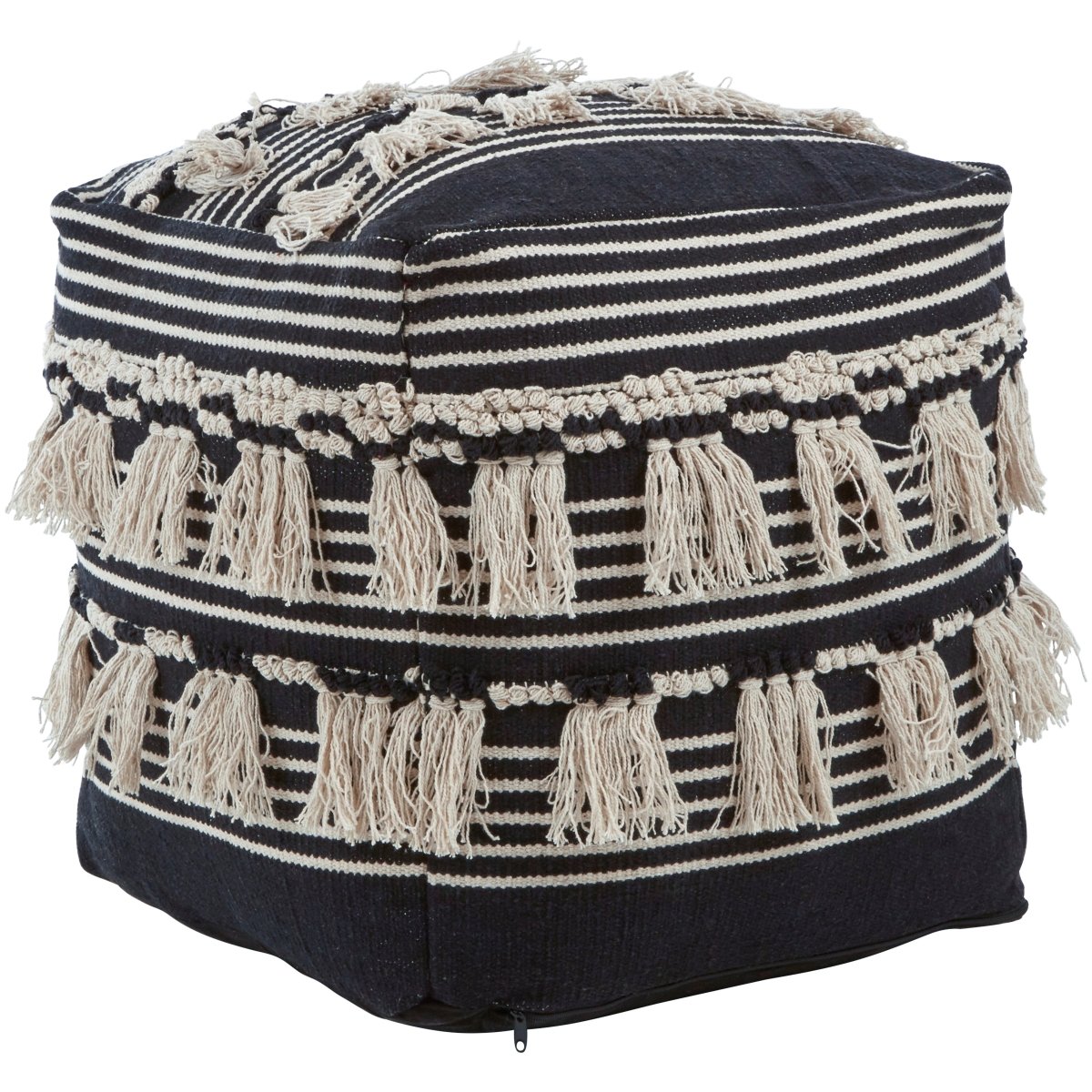 Kefena Black Pouffe - OPULENT co