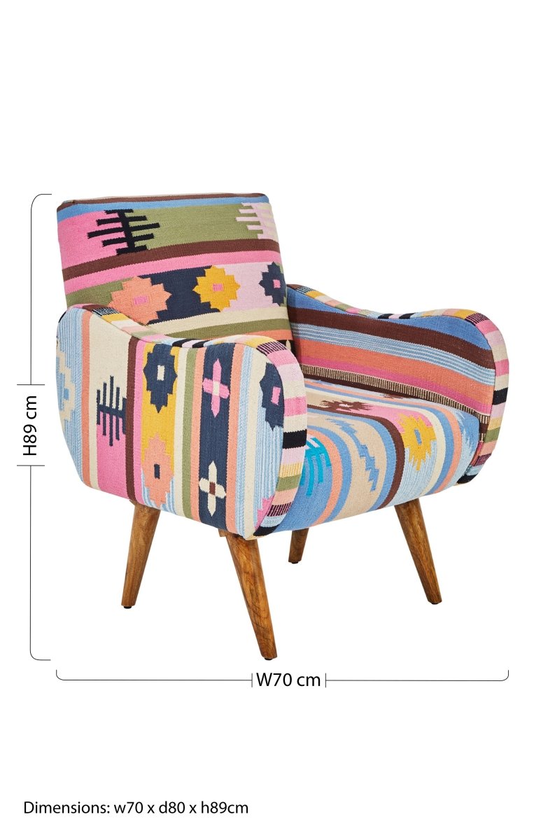 Kefena Multi Coloured Fabric Chair - OPULENT co