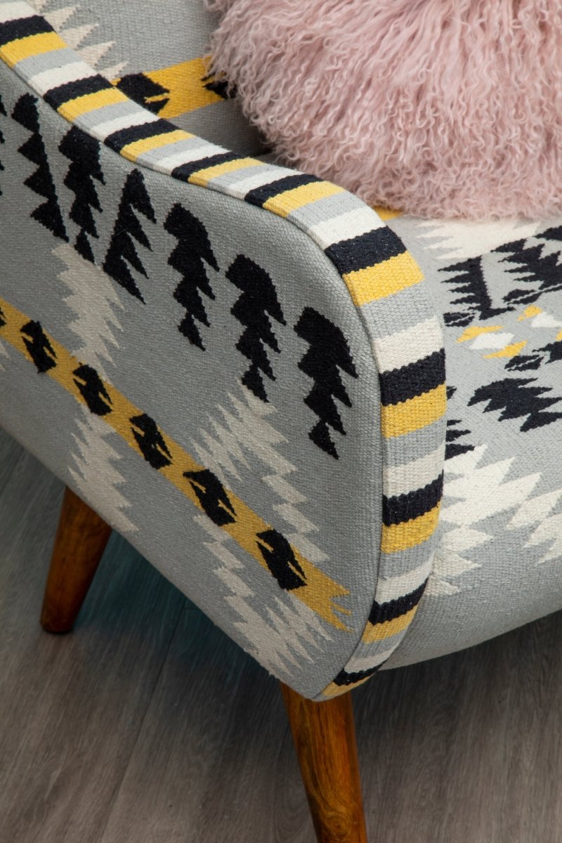 Kefena Multicolour Pattern Fabric Chair - OPULENT co