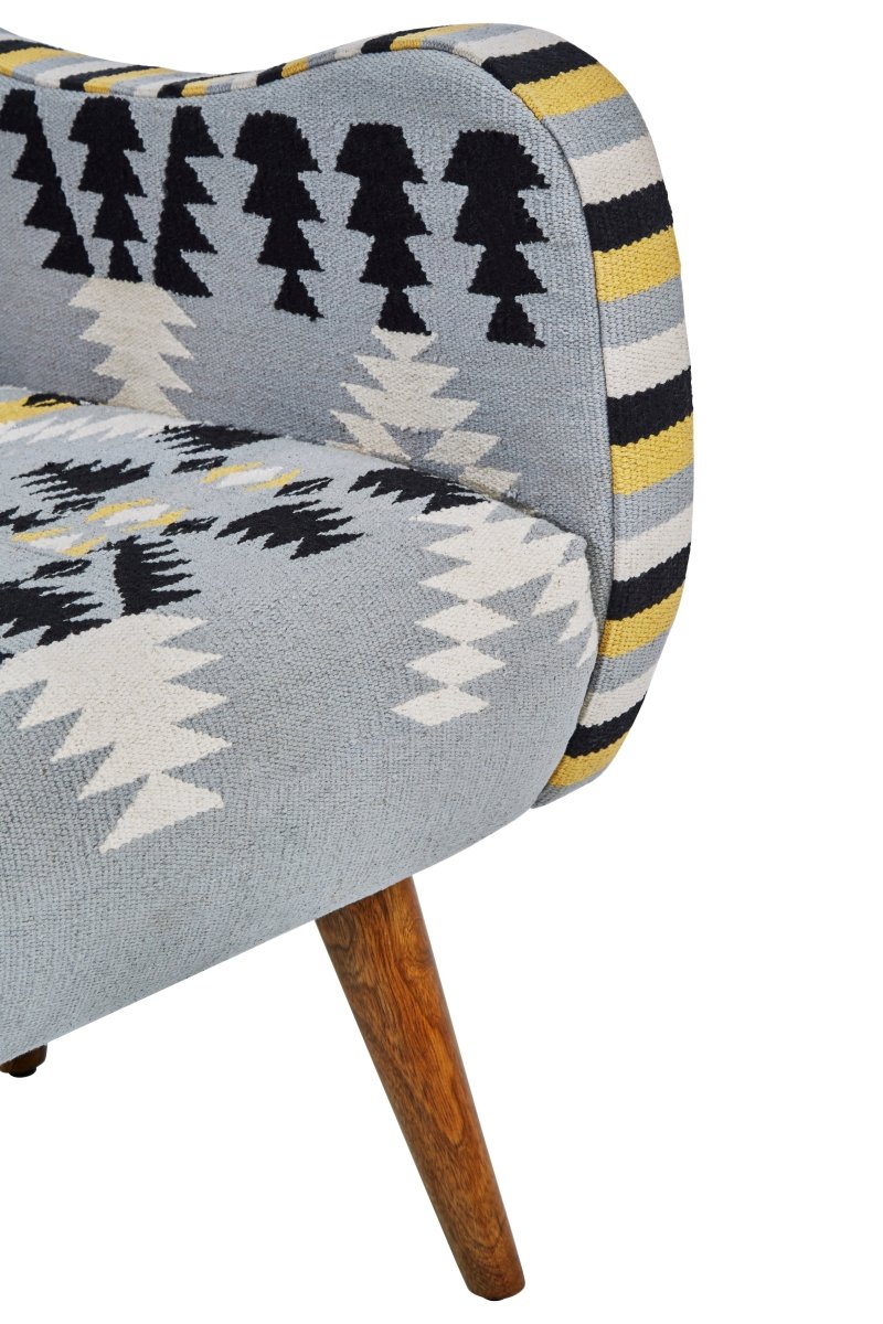 Kefena Multicolour Pattern Fabric Chair - OPULENT co
