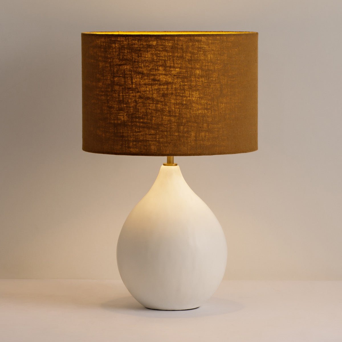 Lamp - Small Round Gesso - OPULENT co