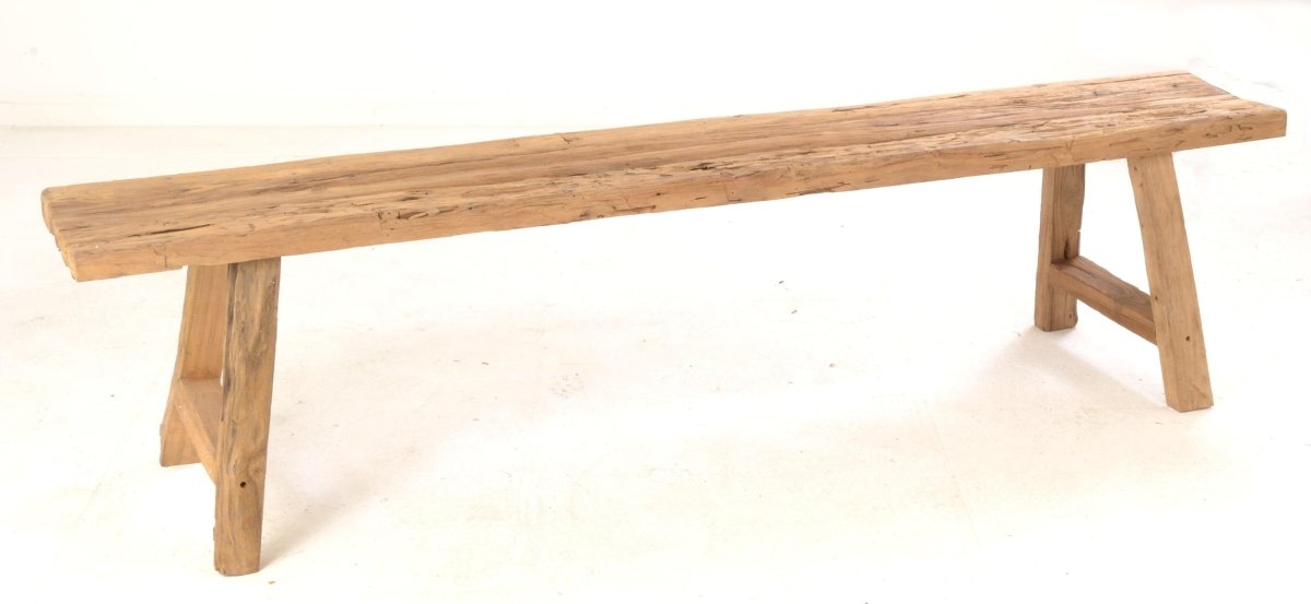 Large 1.8m Rustic Teak Bench - OPULENT Co