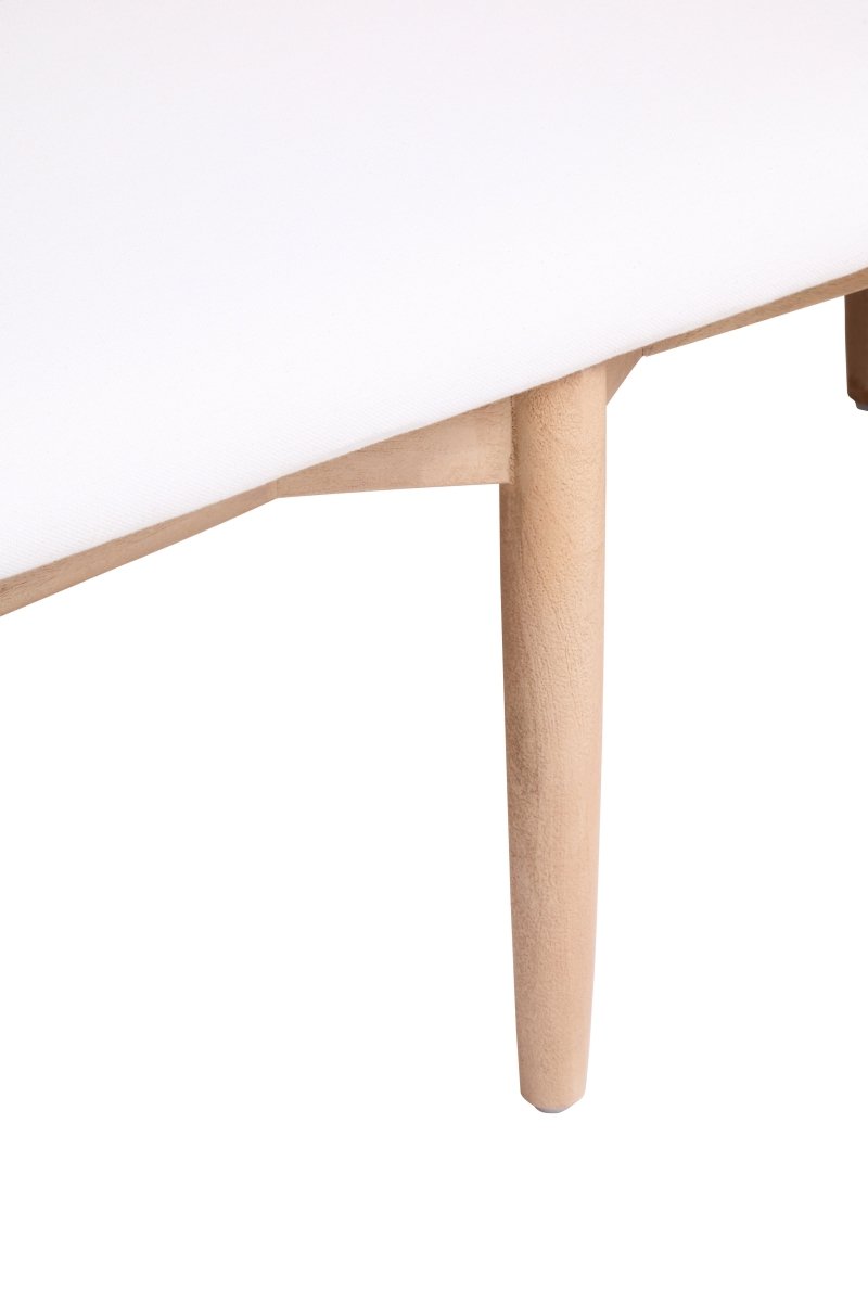 Marivon Bench Cream Textured Dining Bench With Wood Frame - OPULENT Co