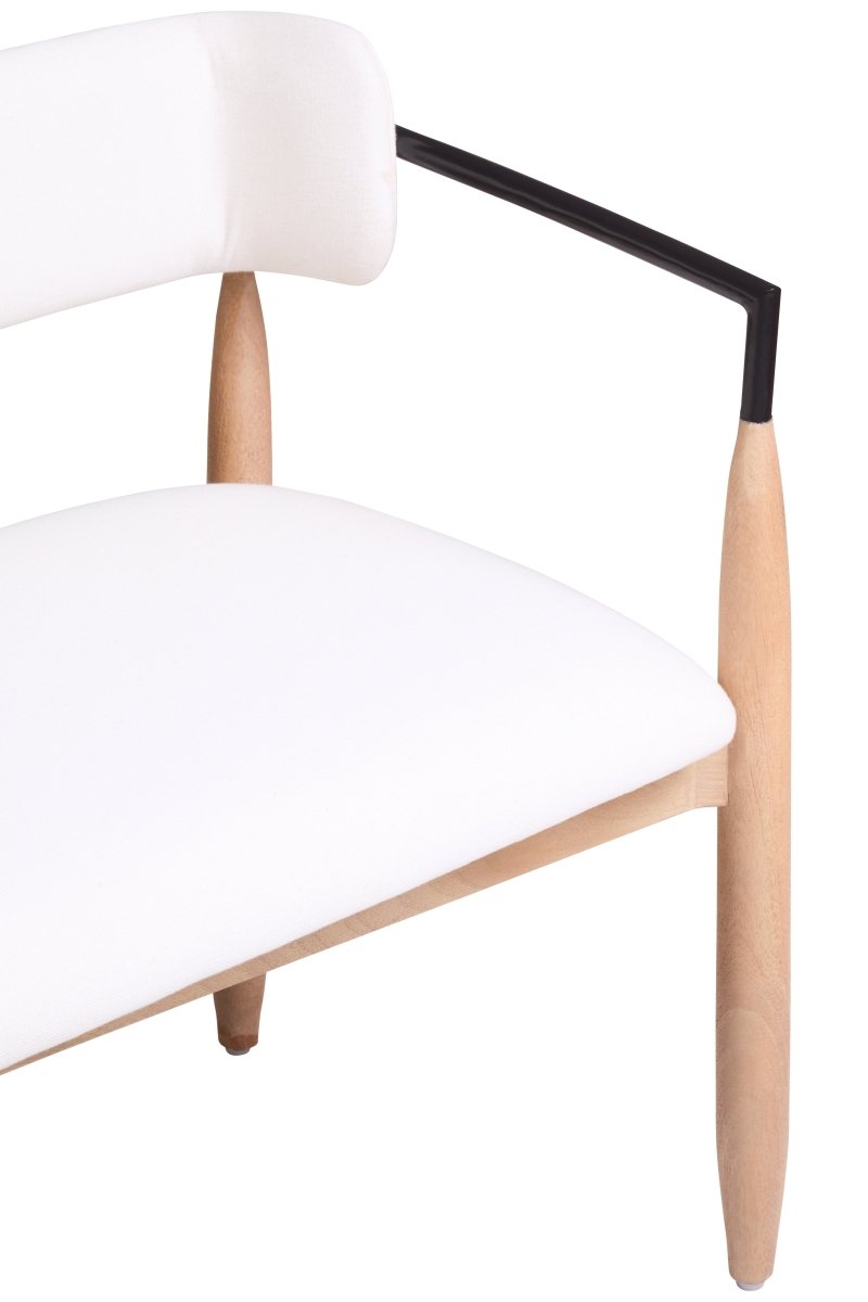 Marivon Bench Cream Textured Dining Bench With Wood Frame - OPULENT Co
