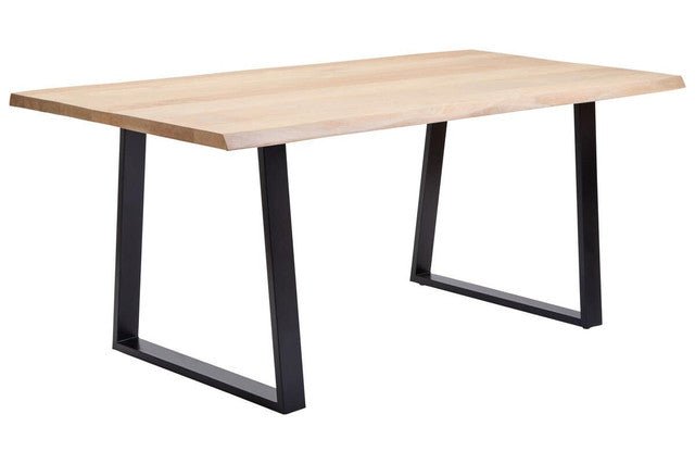 Marivon Mango Wood Live Edge Black Metal Legs Dining Table - OPULENT Co