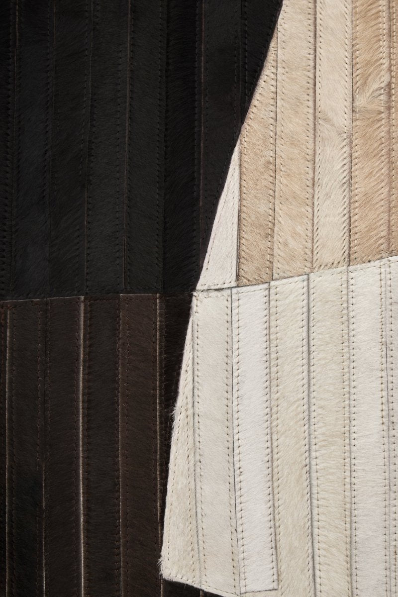 Matto Safira Large Abstract Hair On Leather Rug - OPULENT Co