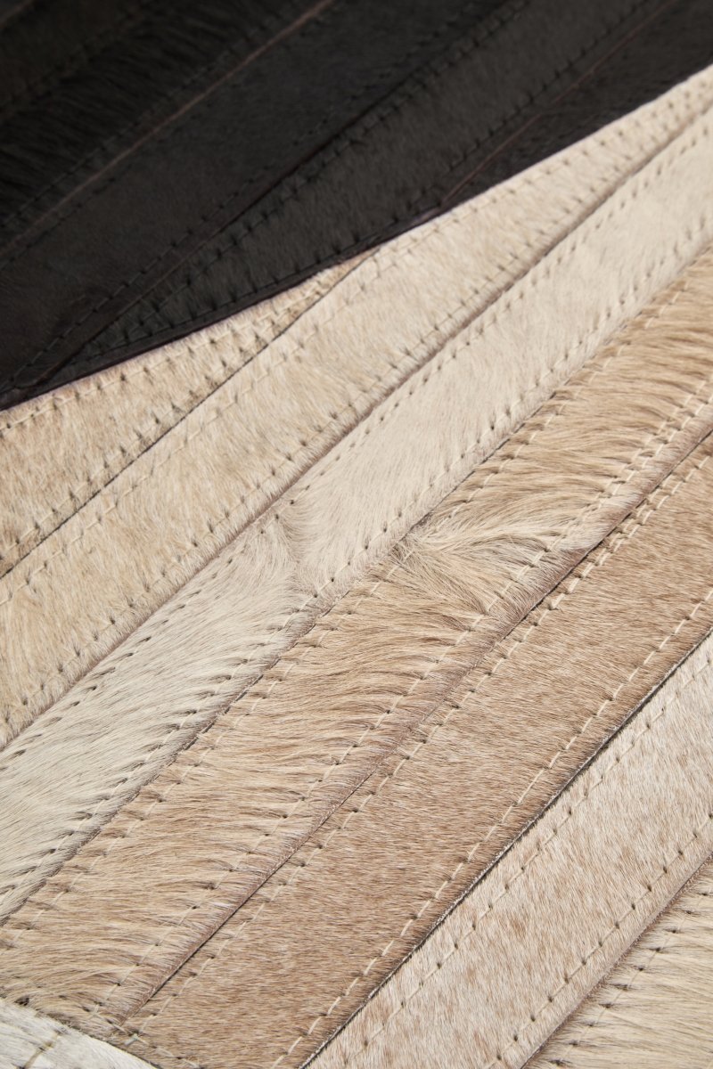 Matto Safira Large Abstract Hair On Leather Rug - OPULENT Co