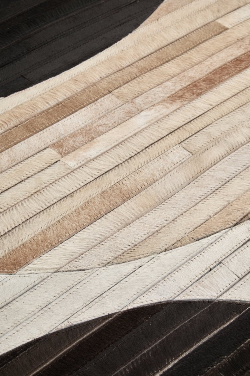 Matto Safira Large Abstract Hair On Leather Rug - OPULENT Co