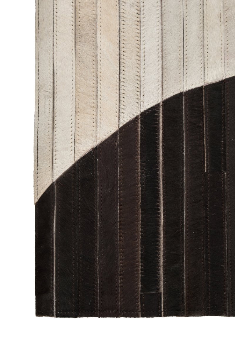 Matto Safira Large Abstract Hair On Leather Rug - OPULENT Co